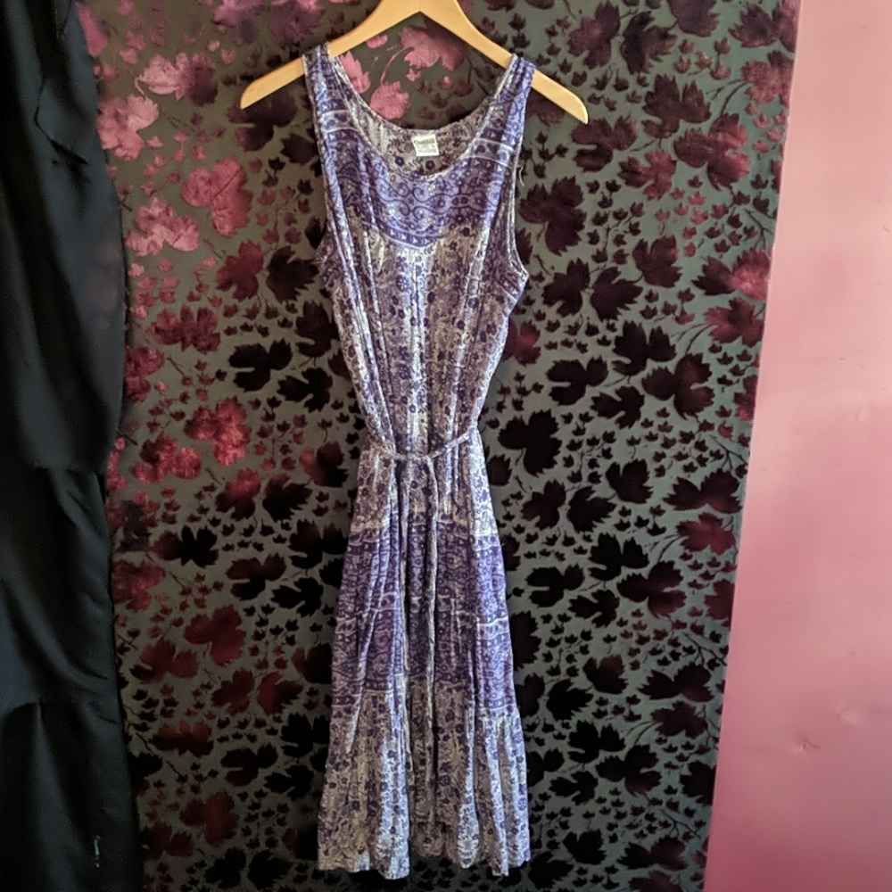 Vintage Cotton Floral Print Dress